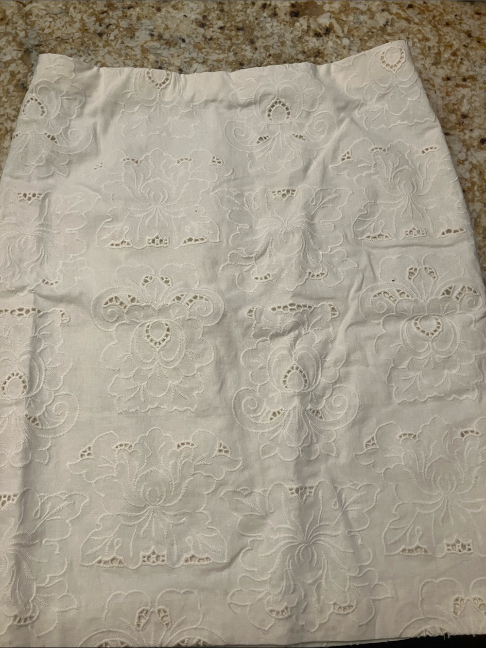 Ann Taylor linen skirt with embroidered flowers